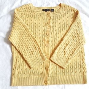 Mustard Cable Knit Cardigan